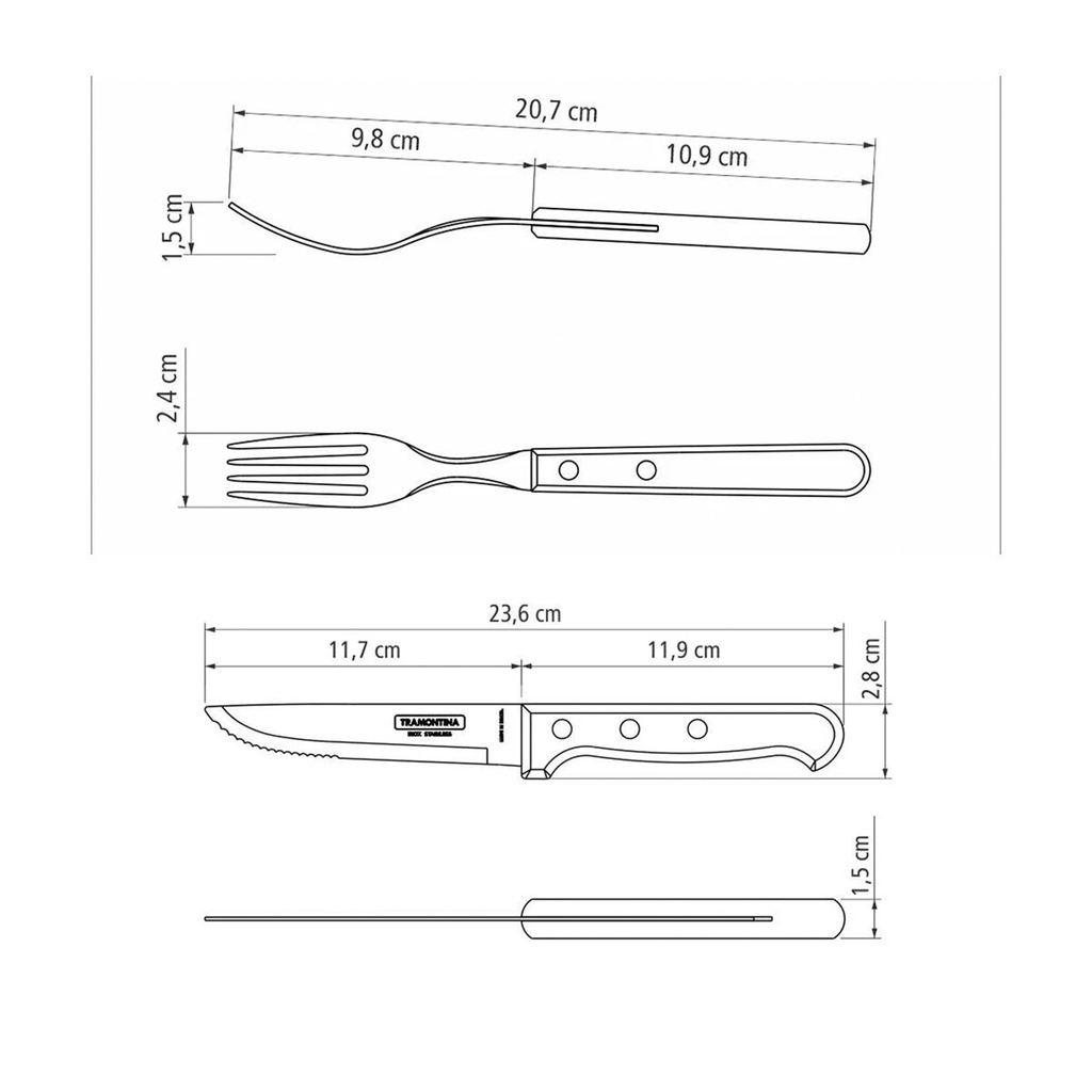 Juego de cubiertos jumbo 12 pzas.