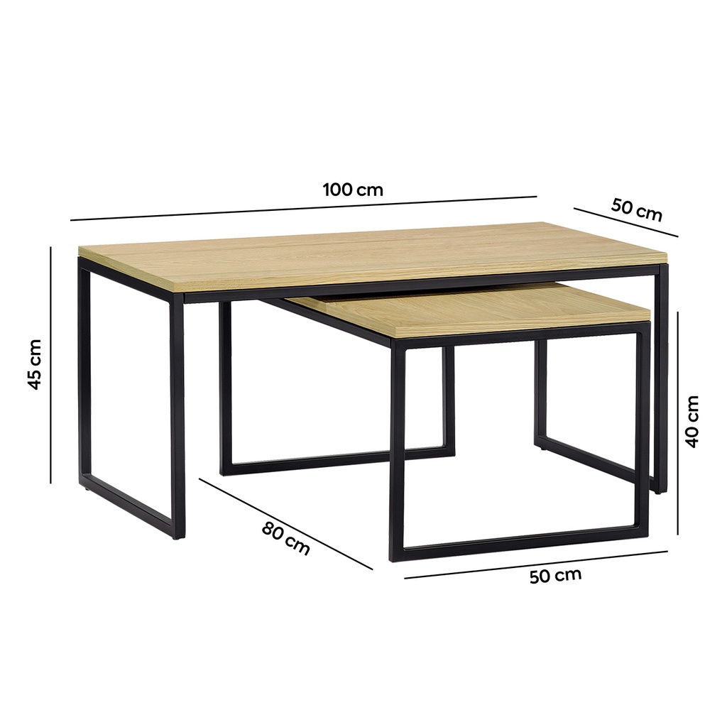 Mesa centro industrial set de 2 N+