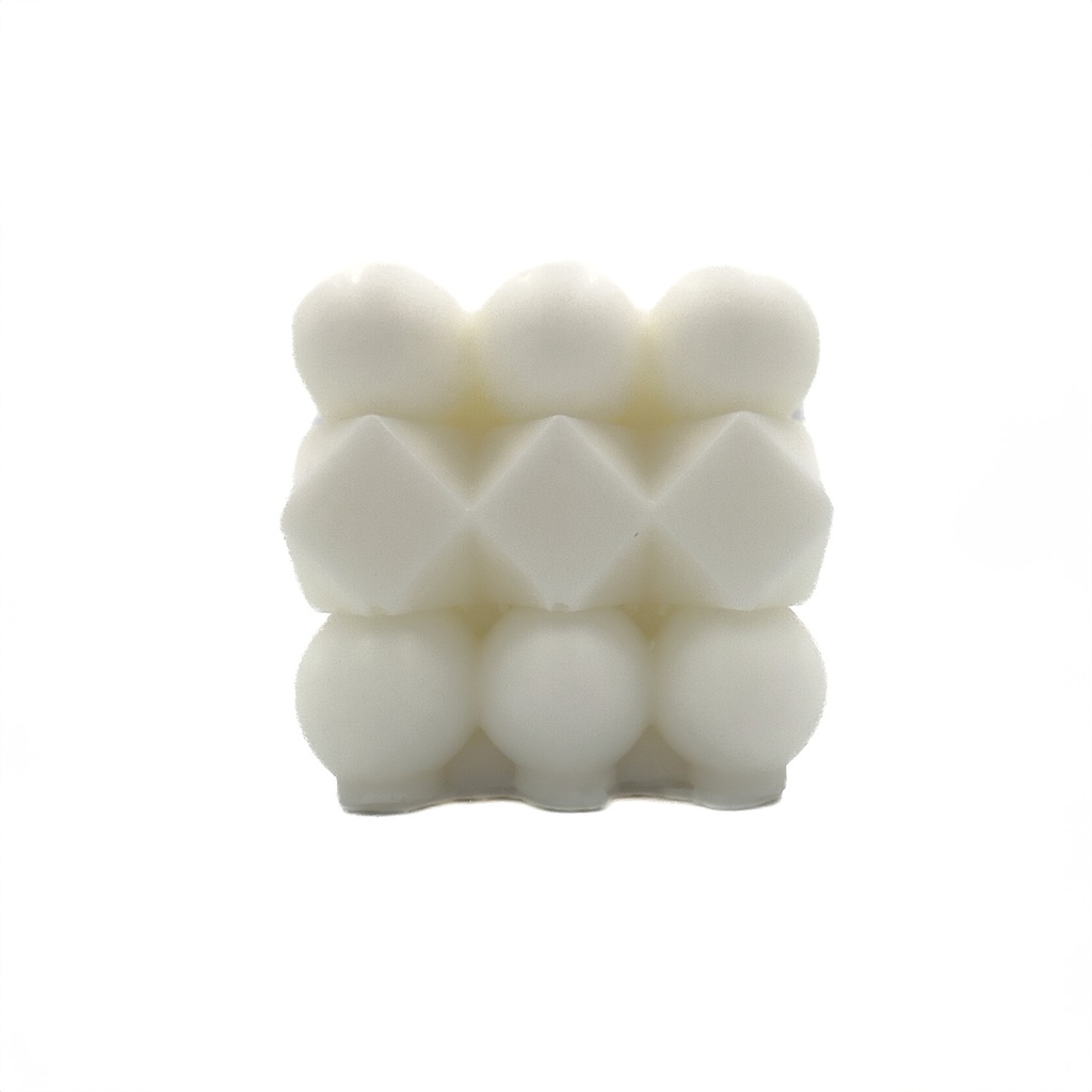 Vela cubo rubik  blanco 6cm