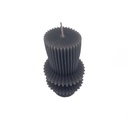 Vela cilindro ondas negro 11cm