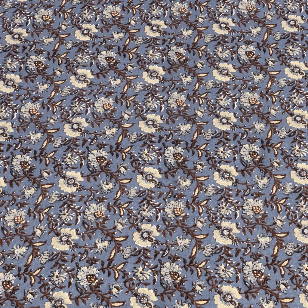 Mantel flower print azul 200x135cm