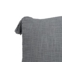 Cojín gris tejido con borlas 45x45cm