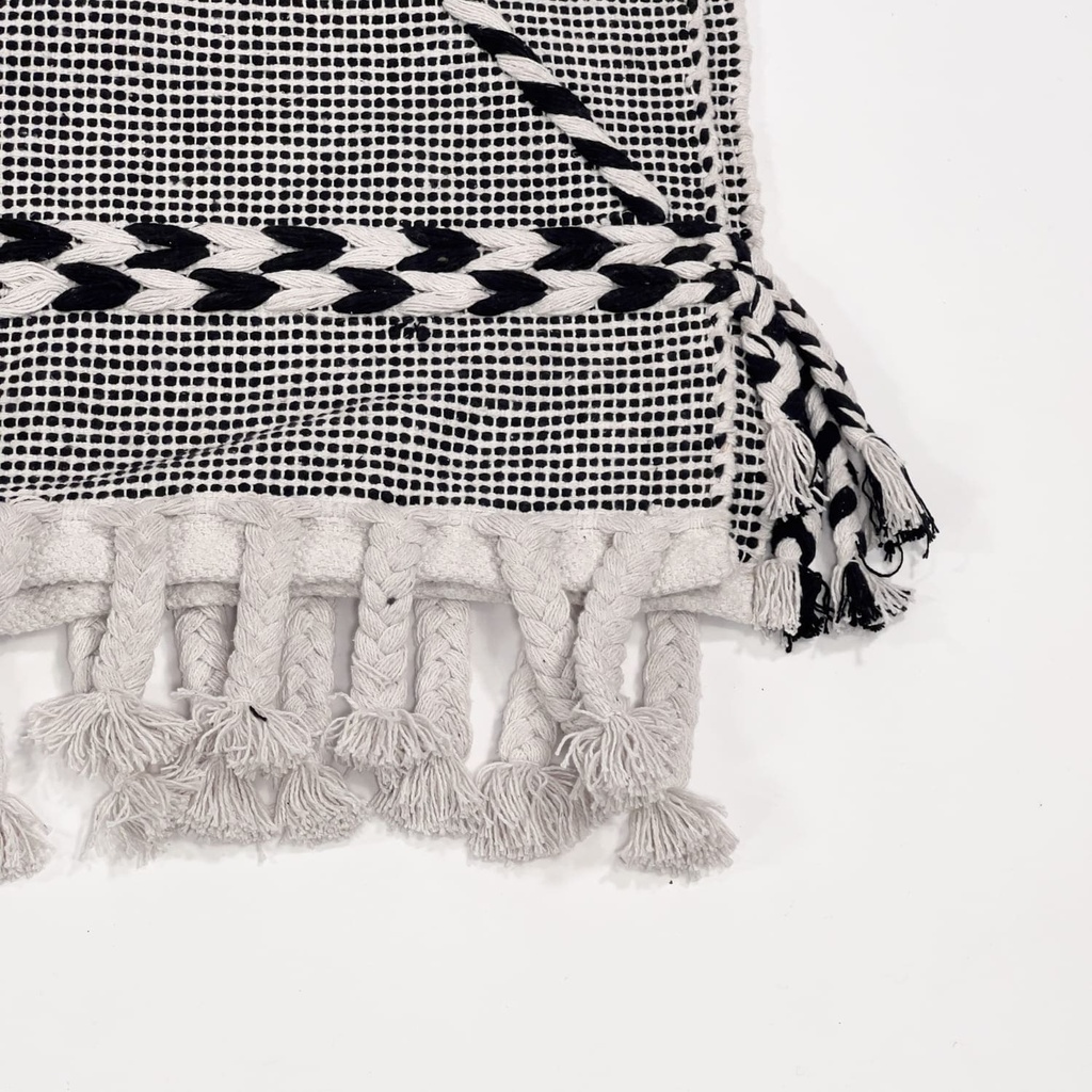 Alfombra Boho rombos BN 200x300cm