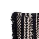 Cojín boho grafito flecos 45x45cm