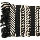 Cojín boho grafito flecos 30x50cm