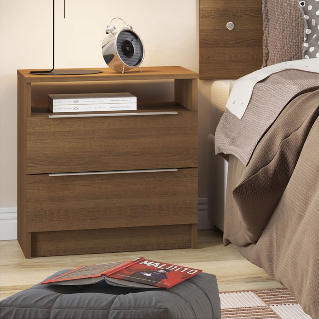 Velador Varese 2 cajones rustic