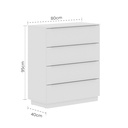 Cómoda Varese 4 cajones blanco