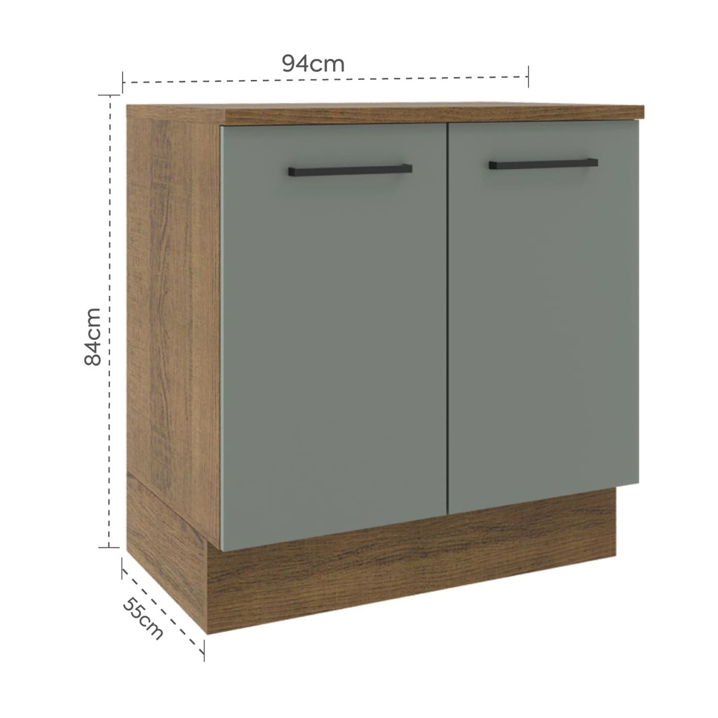 Base cocina Agata gris 2 puertas 80cm