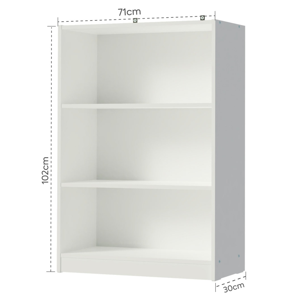 Librero Vercelli 3 niveles blanco