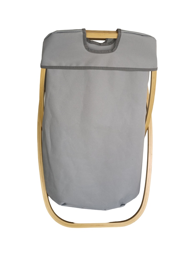 Canasto de ropa tela y bambú