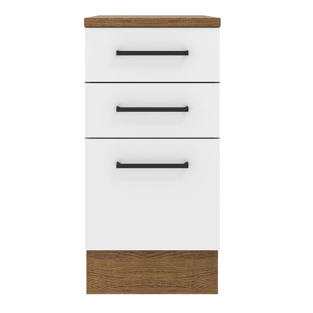 Base cocina Agata blanco 3 cajones 40cm