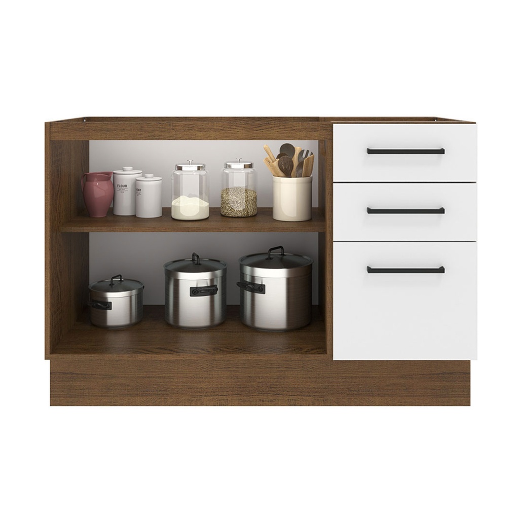 Base cocina Agata blanco 2 puertas 3 cajones 120cm