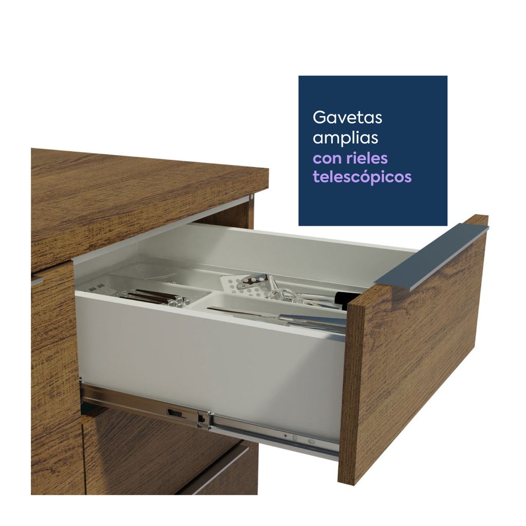 Base cocina Stella café 3 cajones 40cm