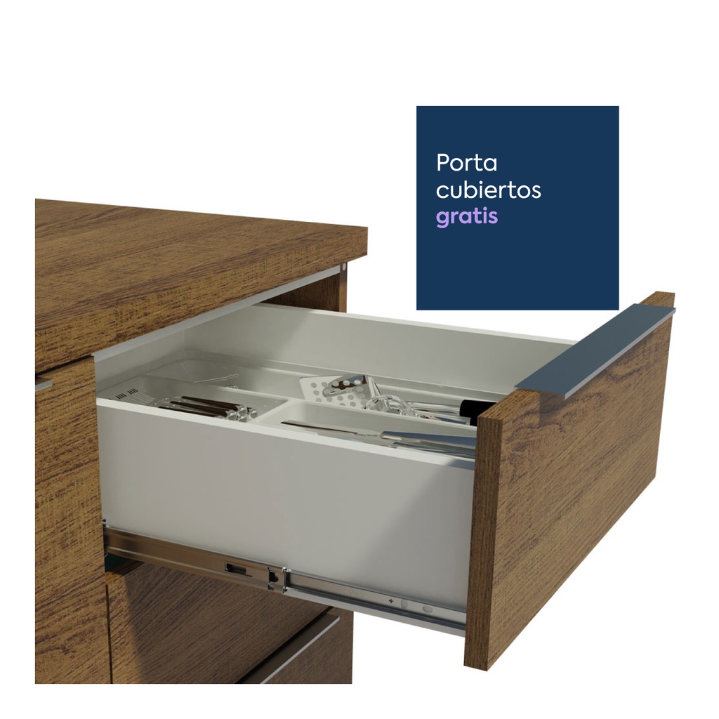 Base cocina Stella café 3 cajones 60cm