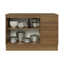 Base cocina Stella café 2 puertas 3 cajones 120cm