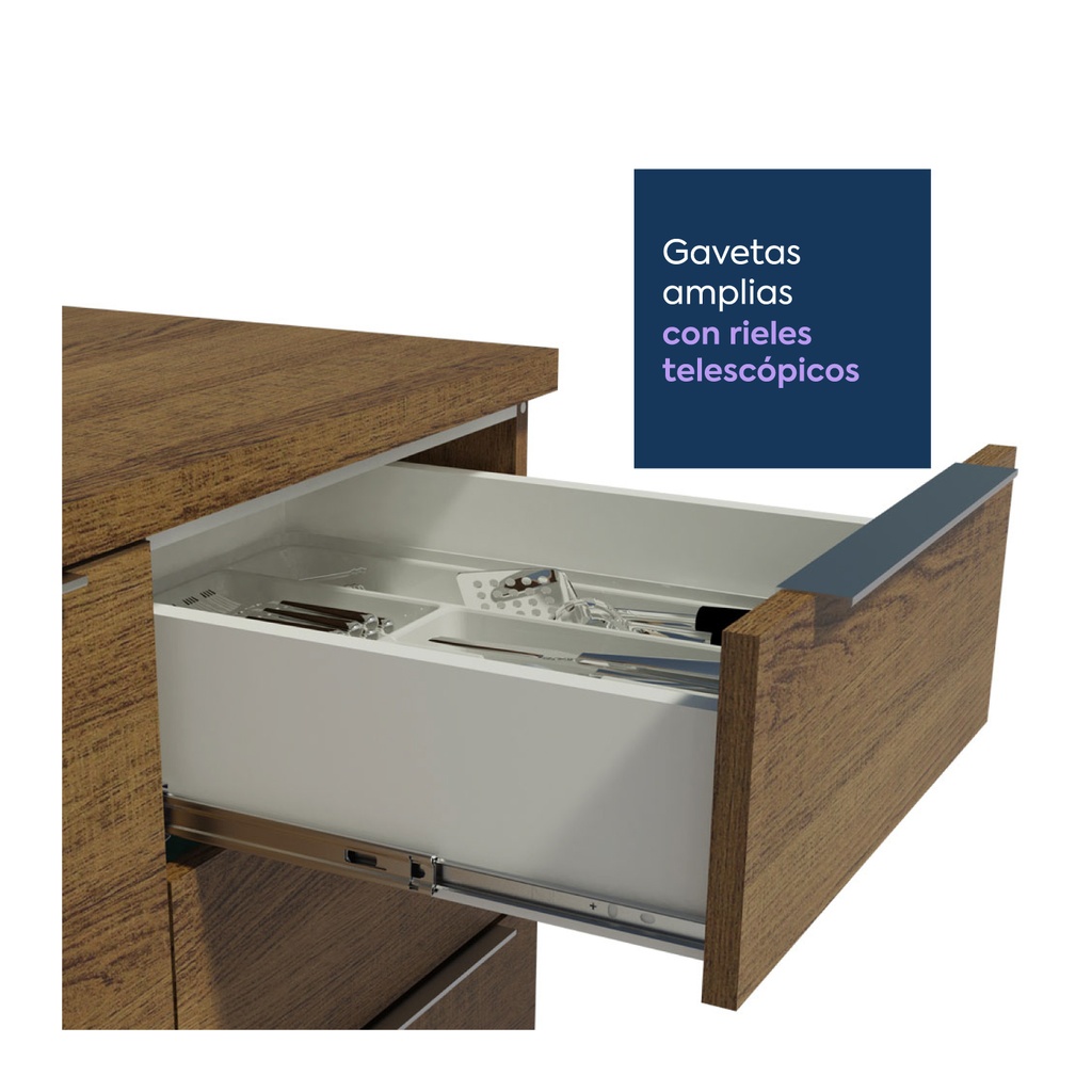 Base cocina Stella café 2 puertas 3 cajones 120cm