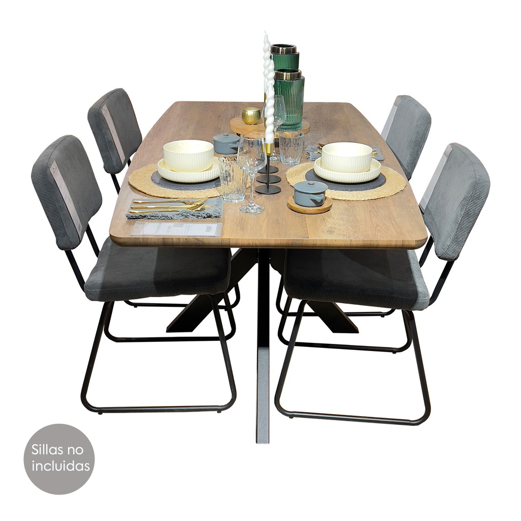 Mesa comedor 6 puestos Bonaire madera oscura