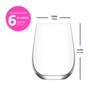 Vaso vino 475ml set de 6