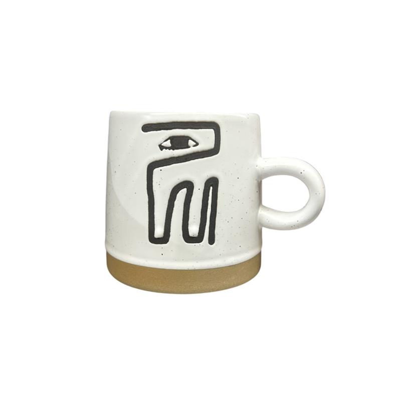 Tazón cerámica blanco negro