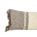 Cojín boho beige flecos 30x70cm