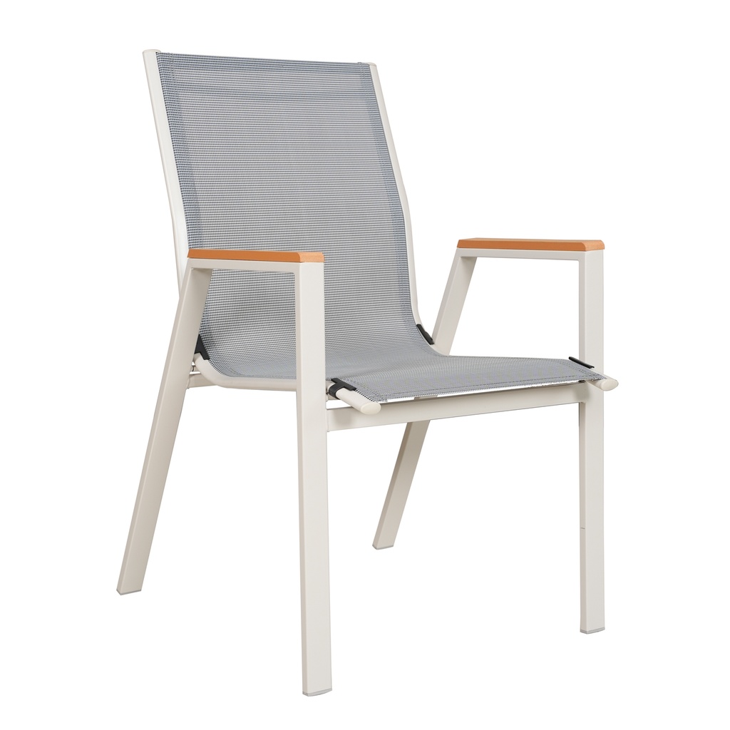 Juego comedor terraza 6 sillas Erie champagne