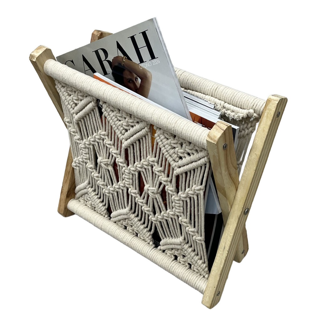 Porta revistas macrame 33x33x28cm