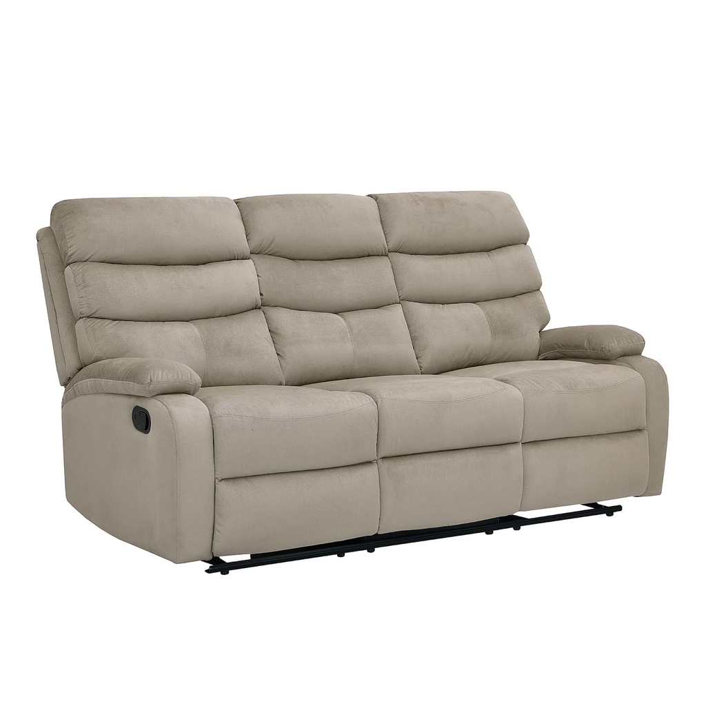Sofá reclinable 3 cuerpos Logan gris claro
