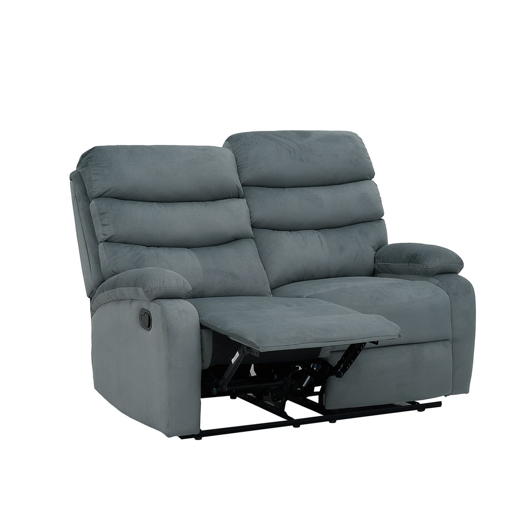 Sofá reclinable 2 cuerpos Logan gris oscuro