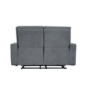 Sofá reclinable 2 cuerpos Alaska gris oscuro