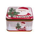 Caja lata navidad cuadrada pascuero 13,8cm