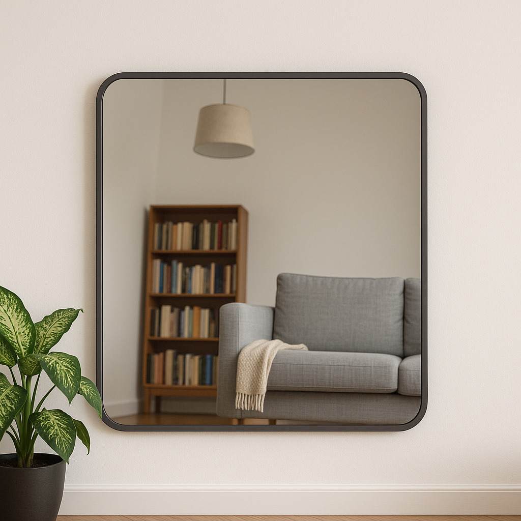 Espejo rectangular 79x59cm negro