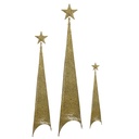 Figura navideña 210cm 100 luces LED árbol triangular dorado