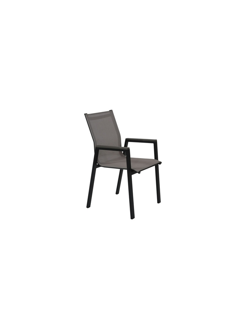 Juego comedor terraza 6 sillas Ely negro