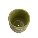 Macetero de Cemento Hojas Blancas 15cm