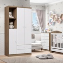 Ropero 3 Puertas  Bala de Menta  Rustico/Blanco