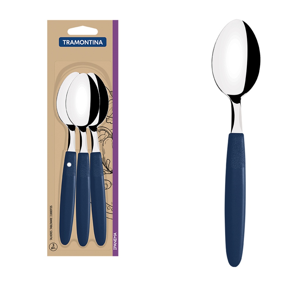 Juego 3 cucharas mesa azul