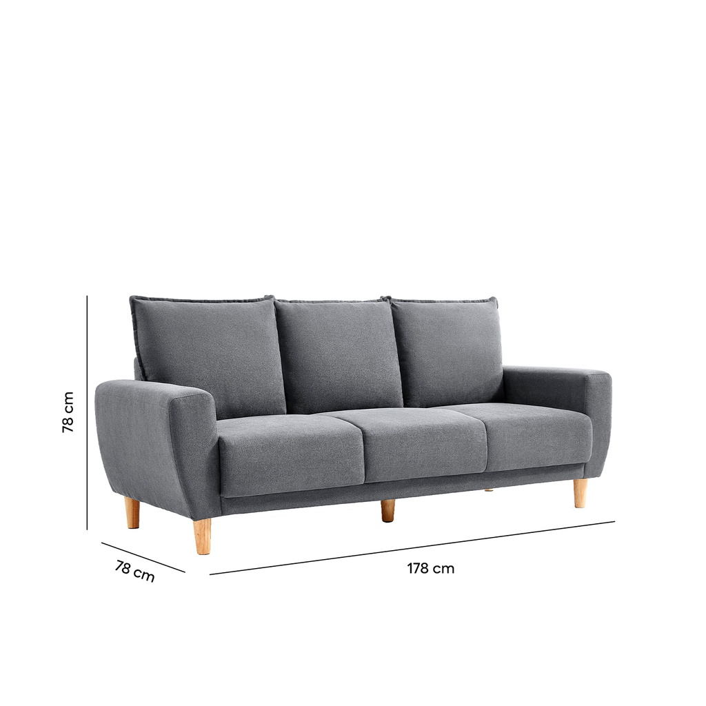 Sofá 3 cuerpos Maya gris