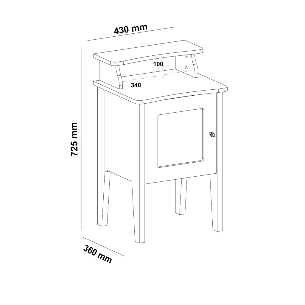 Mesa de apoyo Charlotte roble-blanco