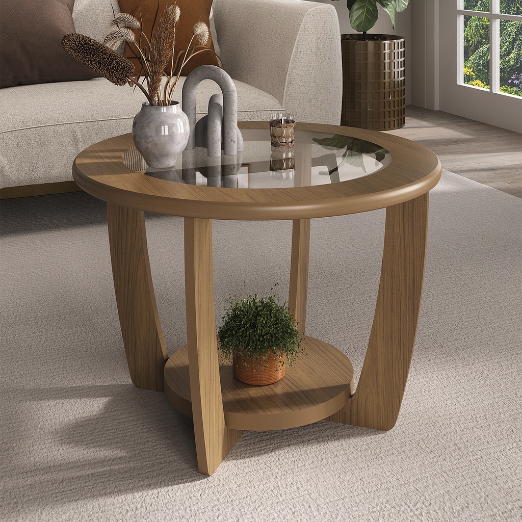 Mesa centro Curve café