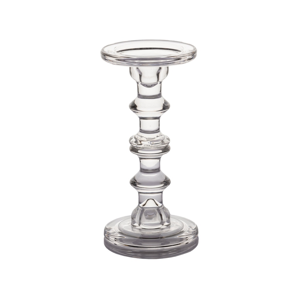 Porta vela vidrio transparente 22,5cm