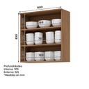 Aéreo cocina Requinte 2 puertas vidrio 80cm