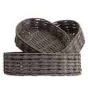 Canastos ovalados gris set de 3