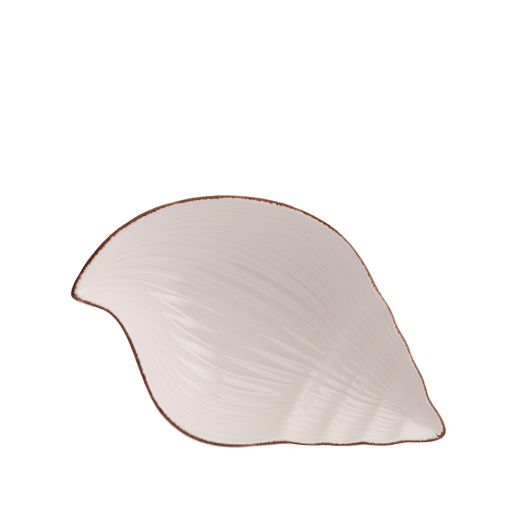 Pocillo cerámica caracola blanco 21cm
