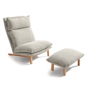 Sofá 1 cuerpo + ottoman Leo beige