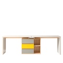 Escritorio doble Levis 238x55x77 blanco