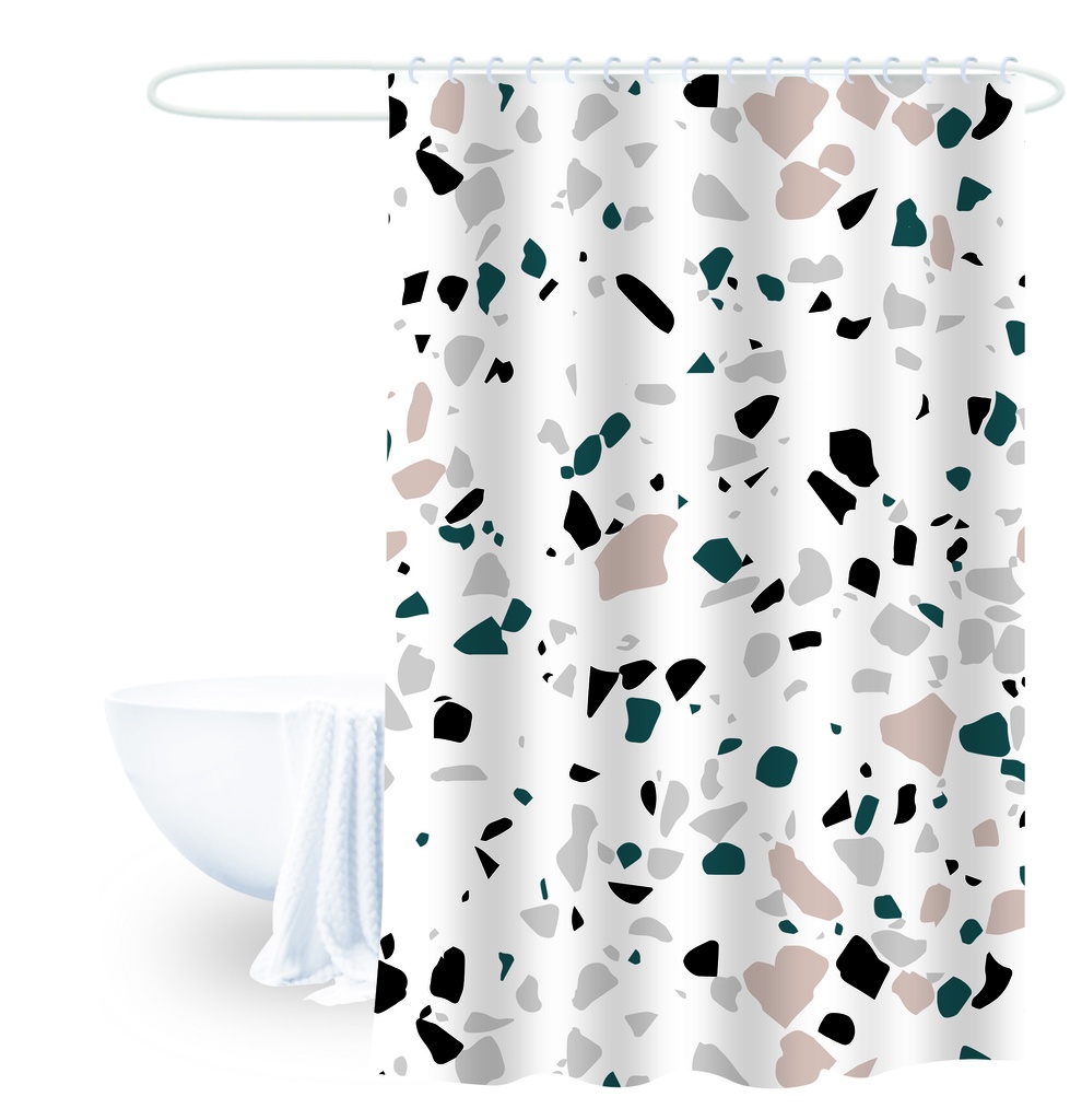 Cortina de baño terrazzo 180x180cm