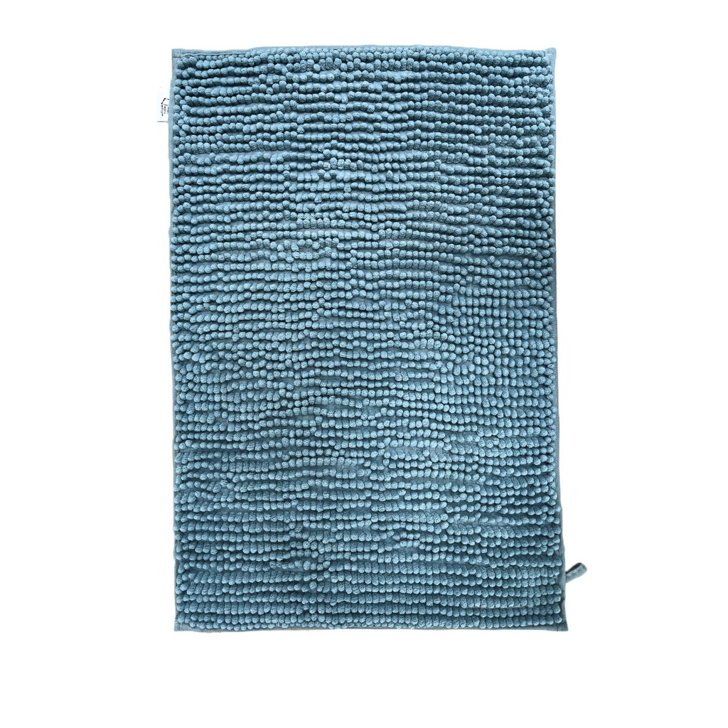 Piso de baño shaggy celeste 45x70