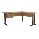 Escritorio Teca Italia en L 170x150x75 café