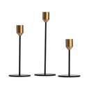 Set 3 candelabros negro/dorado