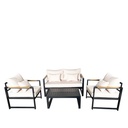 Juego living terraza Mykonos 2-1-1 negro